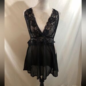 Seven Til Midnight Black 2 Pc Lacy Cami & panties - Womens 3X/4X, NWT